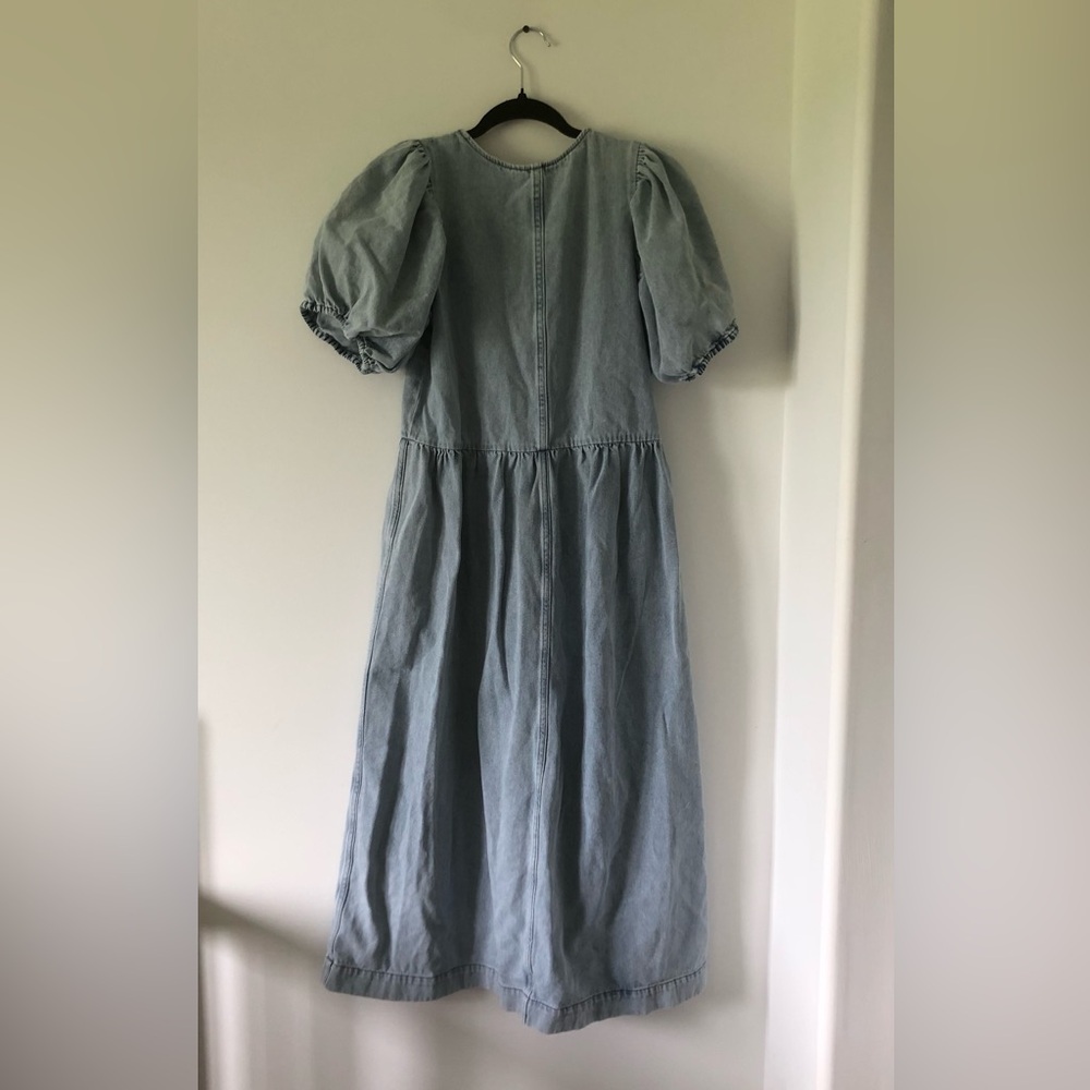 H&M Divided Light Denim Midi Dress | size xxs - Picture 8 of 8